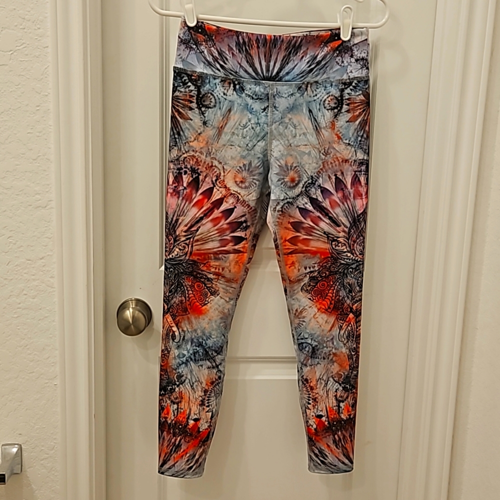Evolution & Creation Active Leggings, Women's Size M, Color Blue, Black, purple